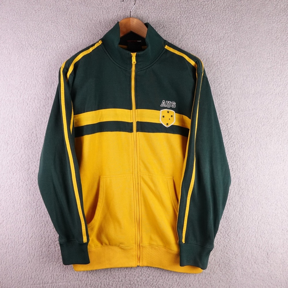 ASC Australia Track Jacket Mens Medium Green‎ Gold Full Zip AUS Embroidered